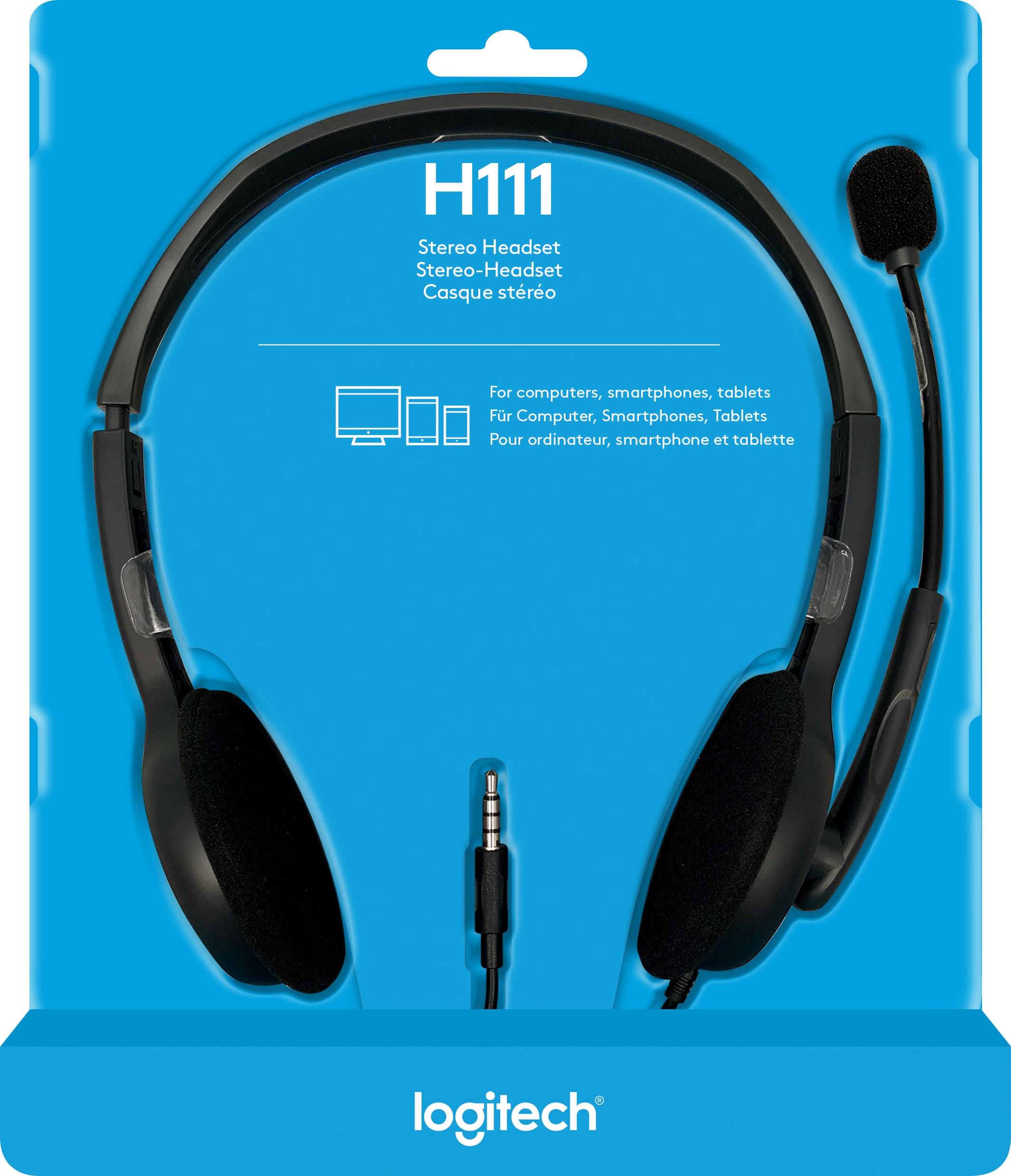 Logitech Headset H111, audio, stéréo noir, vente au détail