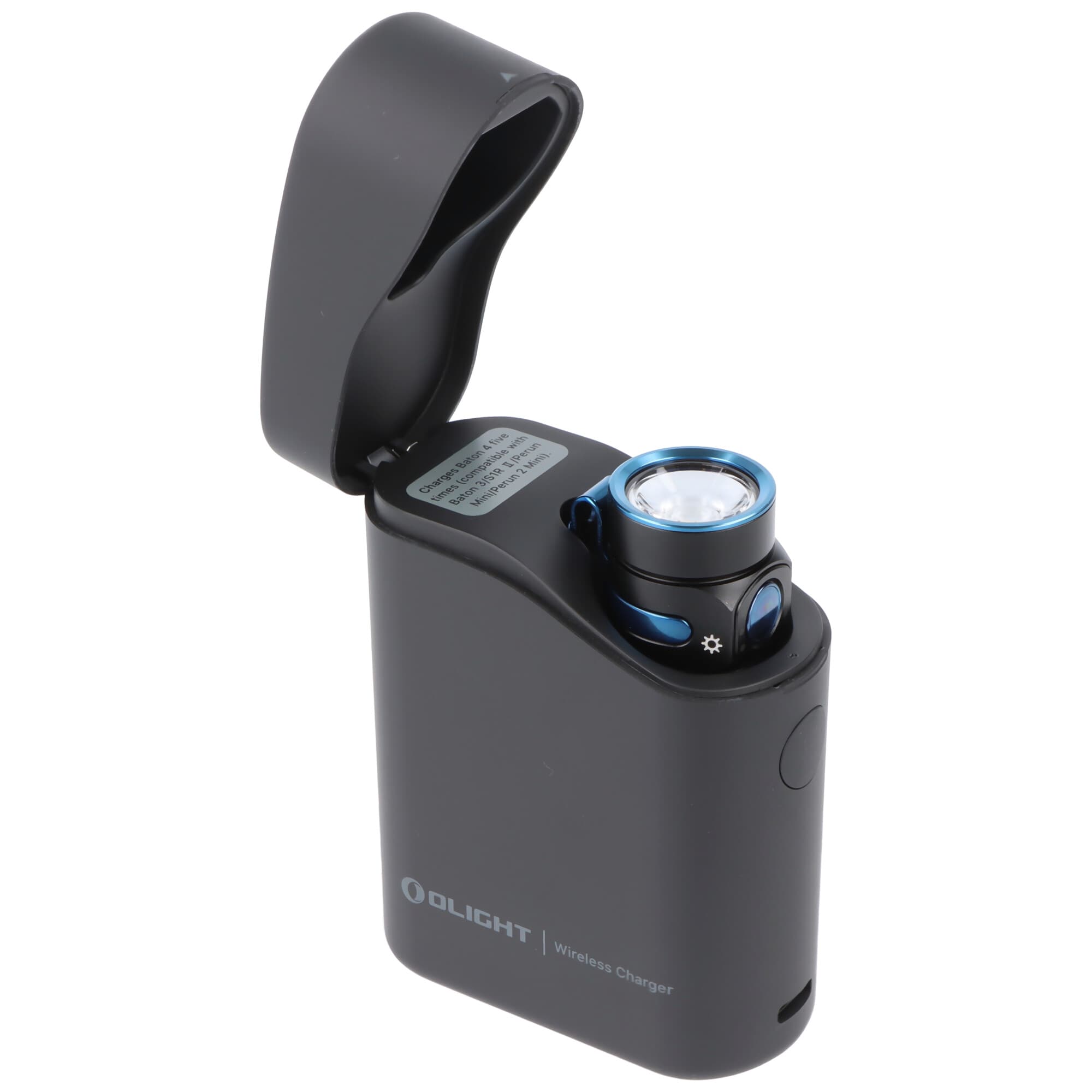 Olight Baton 4 Premium Edition noir, lampe de poche LED avec étui de chargement, ultra-compacte et puissante, 1300 lumens