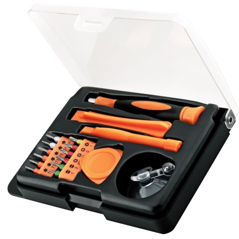 Ensemble d'outils pratiques avec 17 pièces, idéal pour la réparation de smartphones, tablettes ou ordinateurs portables