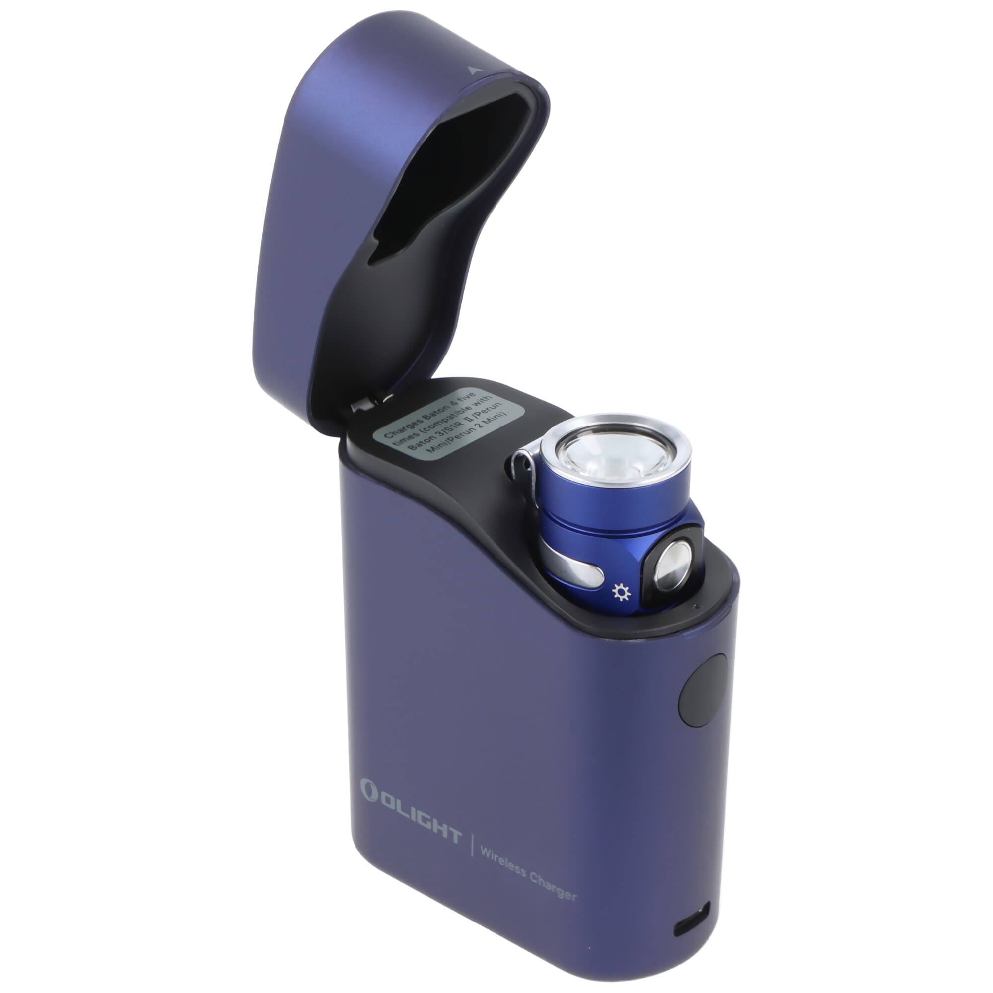 Olight Baton 4 Premium Edition bleu royal, lampe de poche LED avec étui de chargement, ultra-compacte et puissante, 1300 lumens