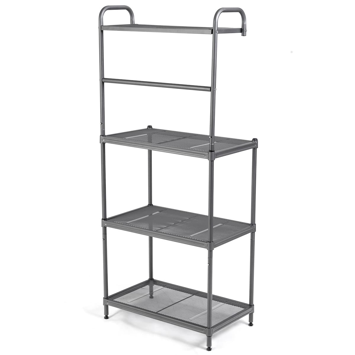 Etagère de Cuisine à 4 Niveaux Multifonctionnelle 60 x 34,5 x 136 CM Pieds Réglables