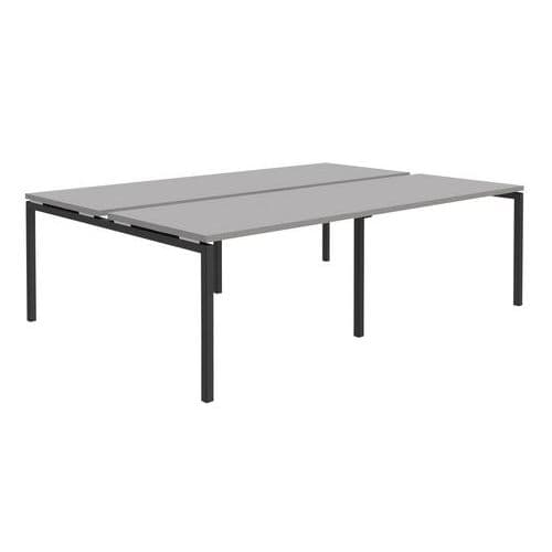 Bureau Droit 4 Places Gris Clair Open Bench 120 Cm