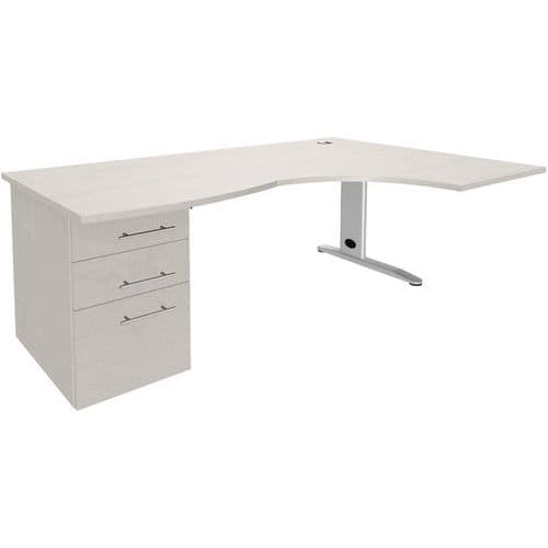 Bureau Asym. 180 Cm Retour Droit Av Caiss. Porteur T.2318
