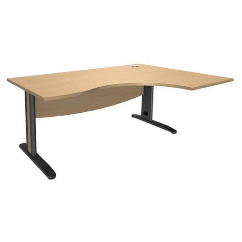 Bureau AsymÃ©trique Pieds En MÃ©tal Ã Droite 180 Cm T.1316