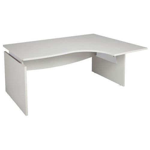 Bureau AsymÃ©trique LinÃ©o L. 180 Cm Retour Ã Droite Blc/alu