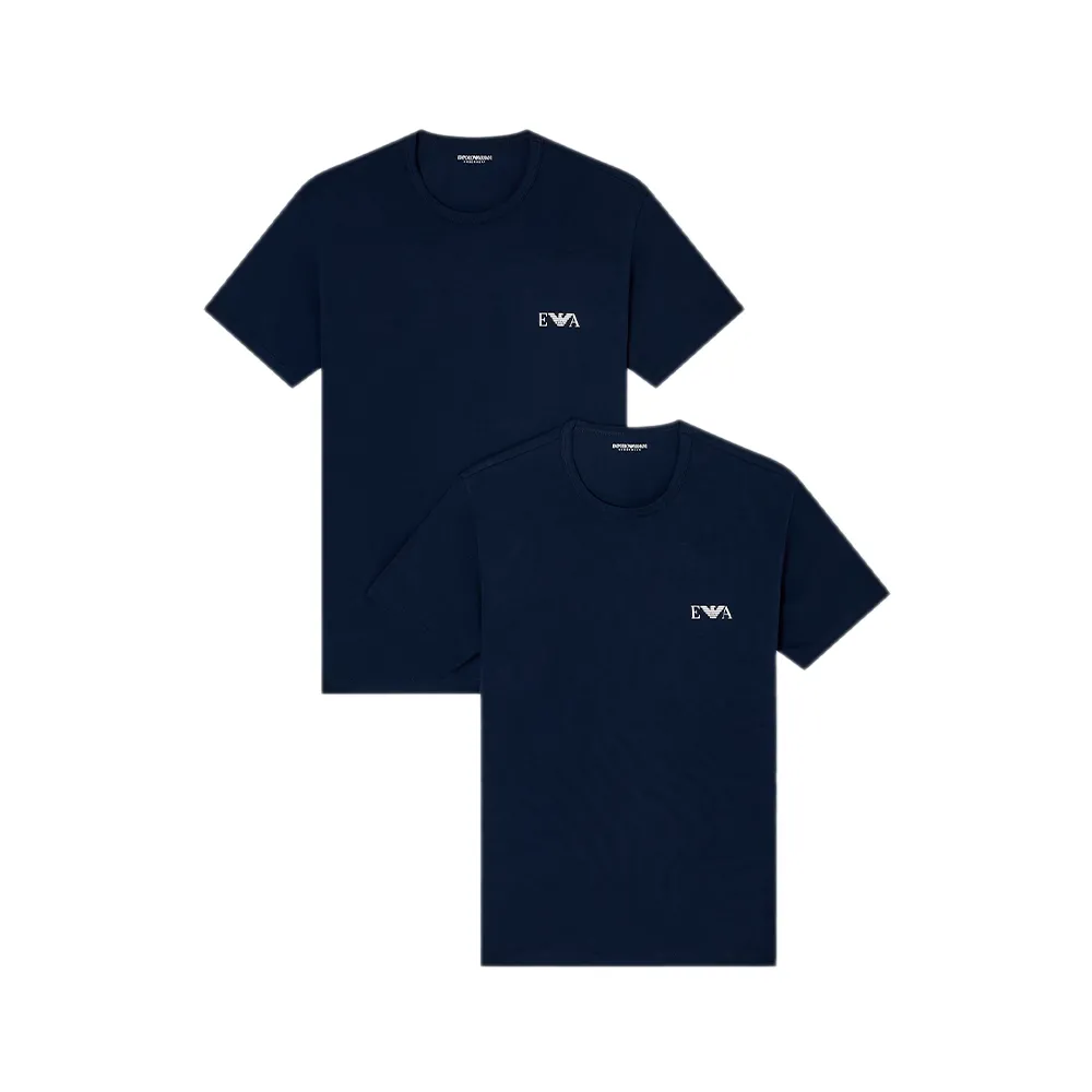 T shirt Emporio Armani Pack x2 eagle GA Homme Bleu