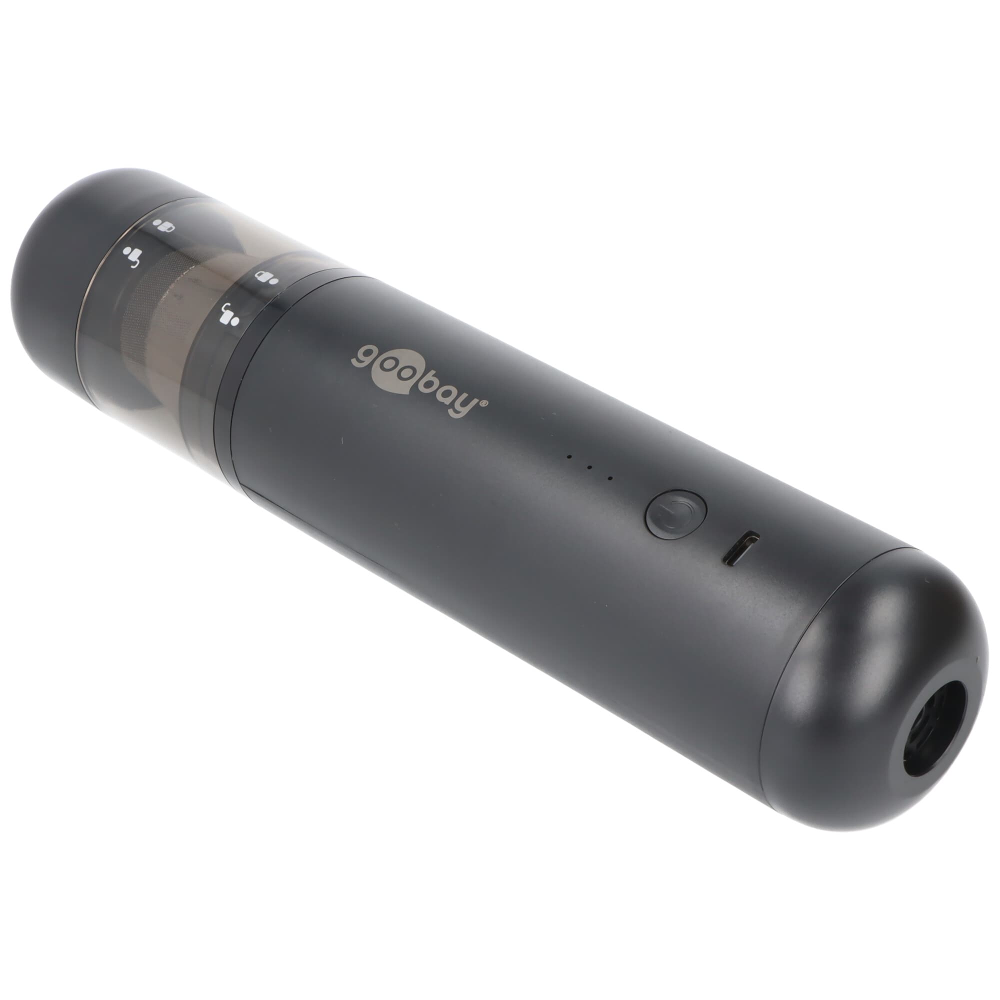 Aspirateur portatif sans fil Goobay Mini Superior (noir) 120 W avec port USB-C, fonction souffleur et accessoires