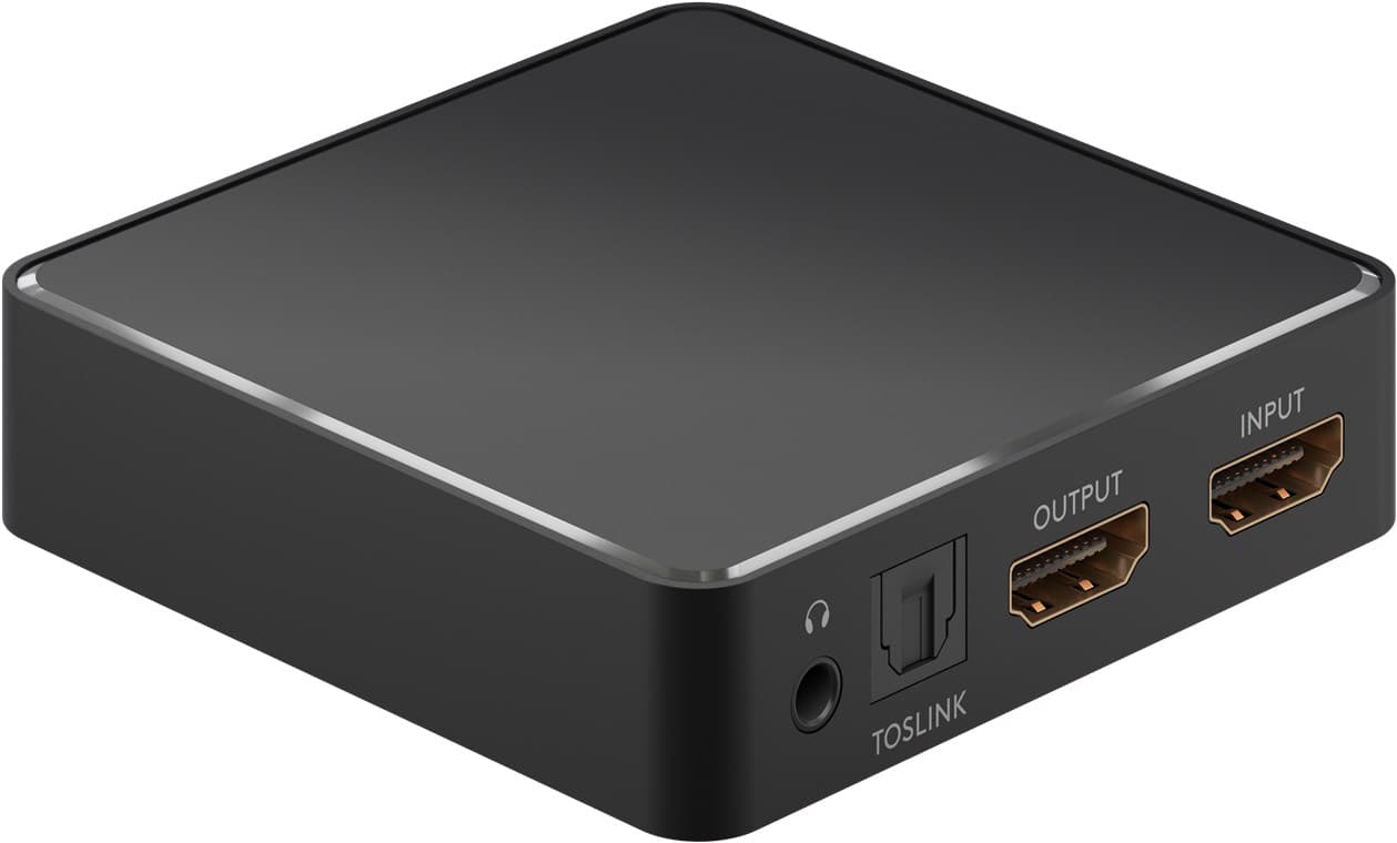 Goobay HDMI™ Audio Extractor 4K @ 30 Hz - extrait les signaux audio d'un appareil source HDMI™ et les transfère vers un terminal