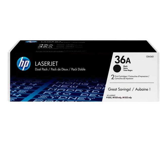 Toner laser Hp double pack CB436AD noir 2x 2 000 pages