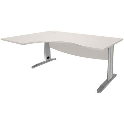Bureau Asymétrique Piètement Métal à Gauche 160 Cm T.2318