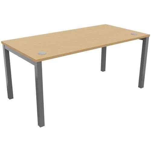 Bureau Droit Pied Arche 160x80 Cm Hêtre Et Aluminium
