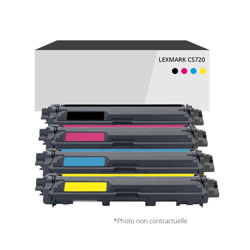 Toner compatible Lexmark CS720 Noir et couleurs